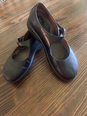 Dansko Flight Attendant Mary Jane Black Leather Shoes size 37